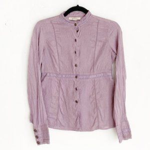 Free People Purple Button Down Shirt Size 2